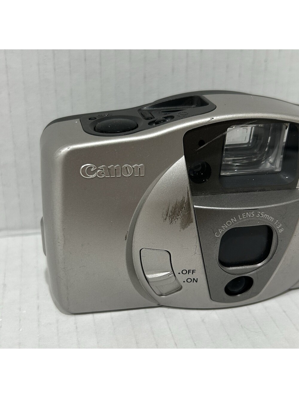 Canon Sure Shot Owl PF Date 35mm Film Camera Silver Untested AS-IS - Picture 2 of 13